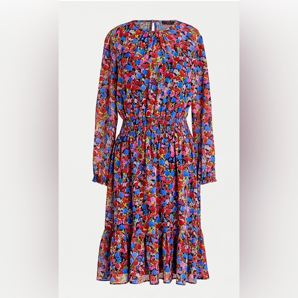 J. Crew | Cinched-waist dress in watercolor floral print